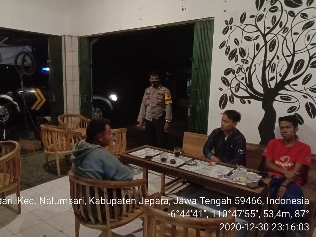 Polsek Nalumsari Lakukan Operasi Yustisi Tindak 17 Pemuda Tak Patuhi Protokol Kesehatan