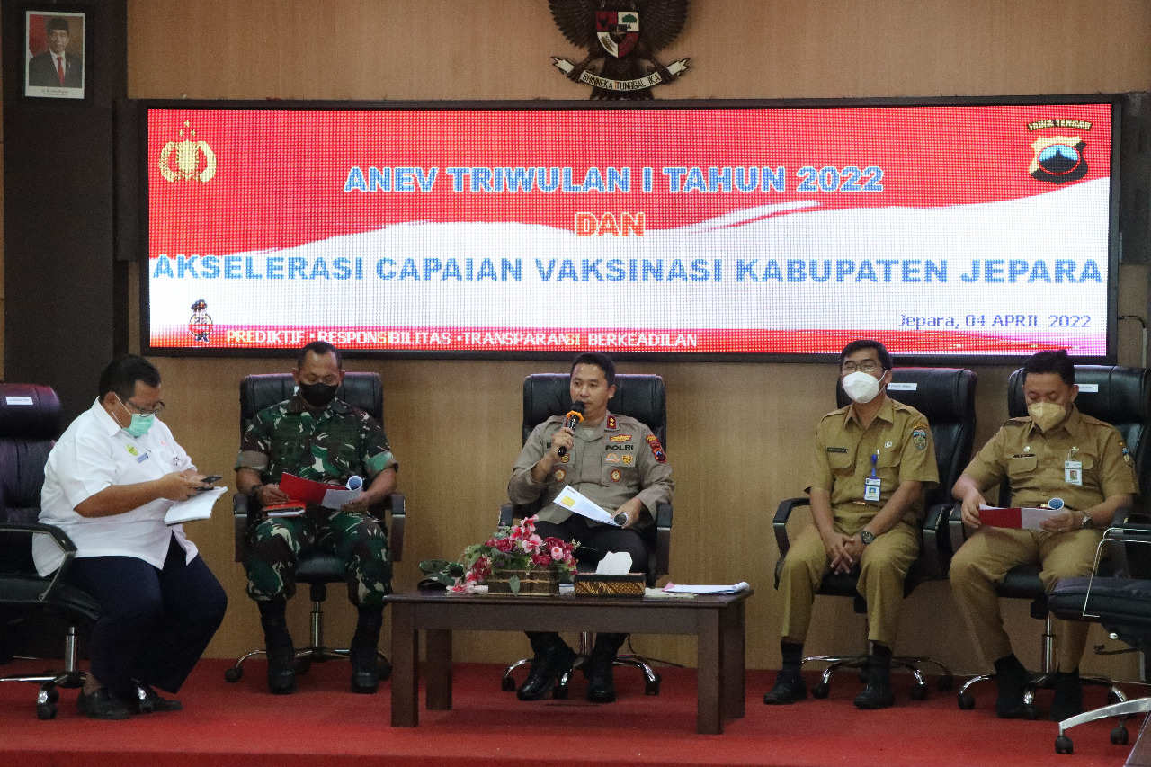 Kapolres Jepara Pimpin Anev Akselerasi Capaian Vaksinasi