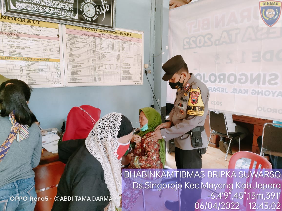 Kembali, Polsek Mayong Polres Jepara  Monitoring Pelaksanaan Vaksinasi Covid-19